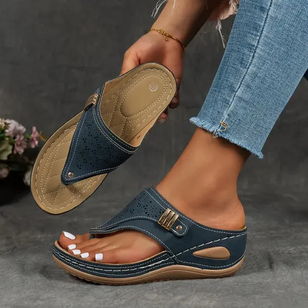 Orthopaedic Wedge Sandal - Arch Support Wide Fit Plantar Fasciitis