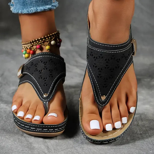 Orthopaedic Wedge Sandal - Arch Support Wide Fit Plantar Fasciitis