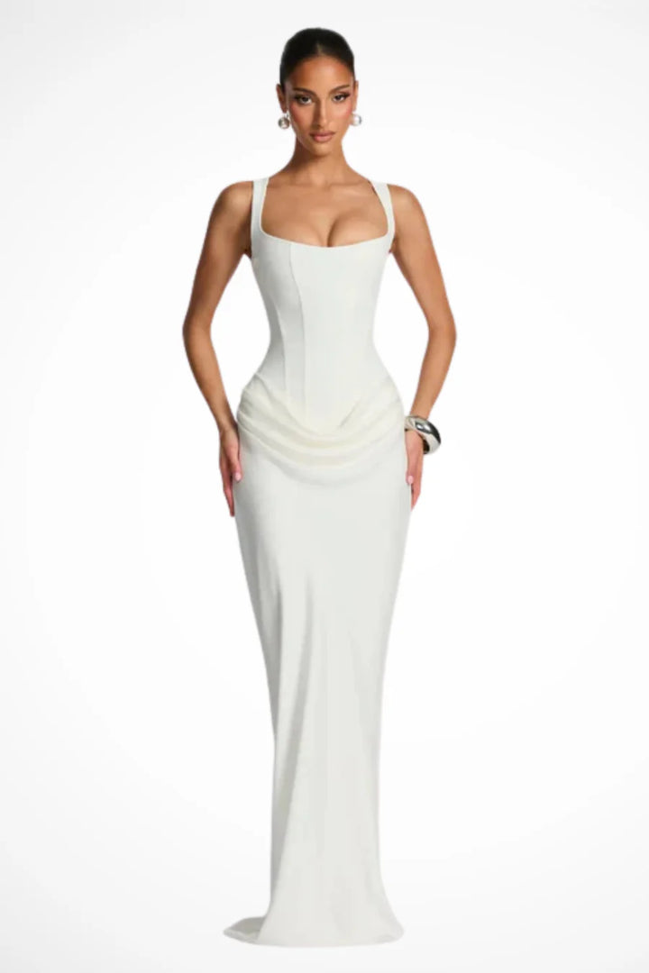 Women’s Sleeveless Bodycon Maxi Dress – Slim Fit Evening