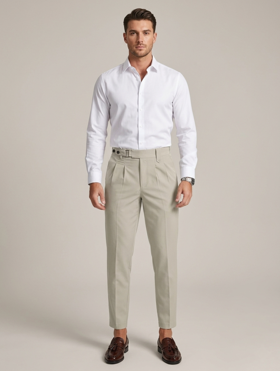 Men’s Tailored Business Trousers - Cotton Blend Comfort