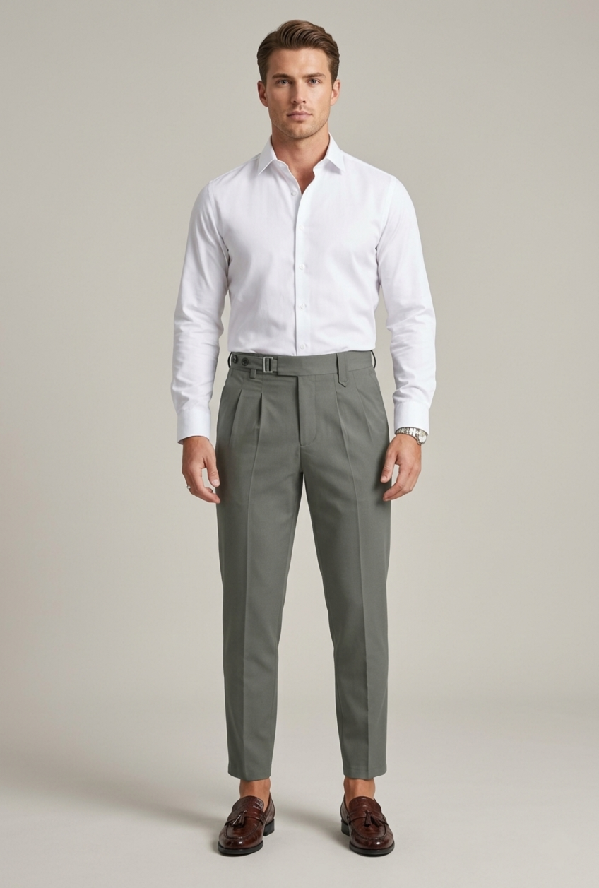 Men’s Tailored Business Trousers - Cotton Blend Comfort