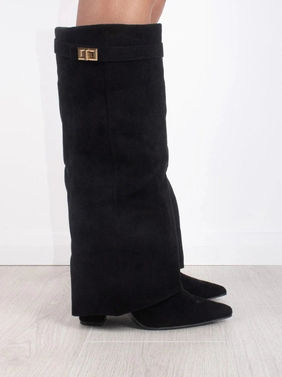 Suede Boots Women - Gold Hardware Smart Casual